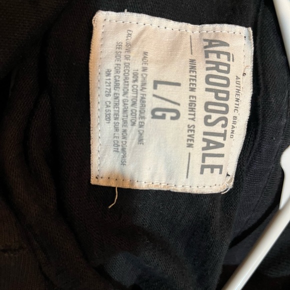 Men’s Large Aeropostale Black 100% cotton pullover sweatshirt - Picture 4 of 5